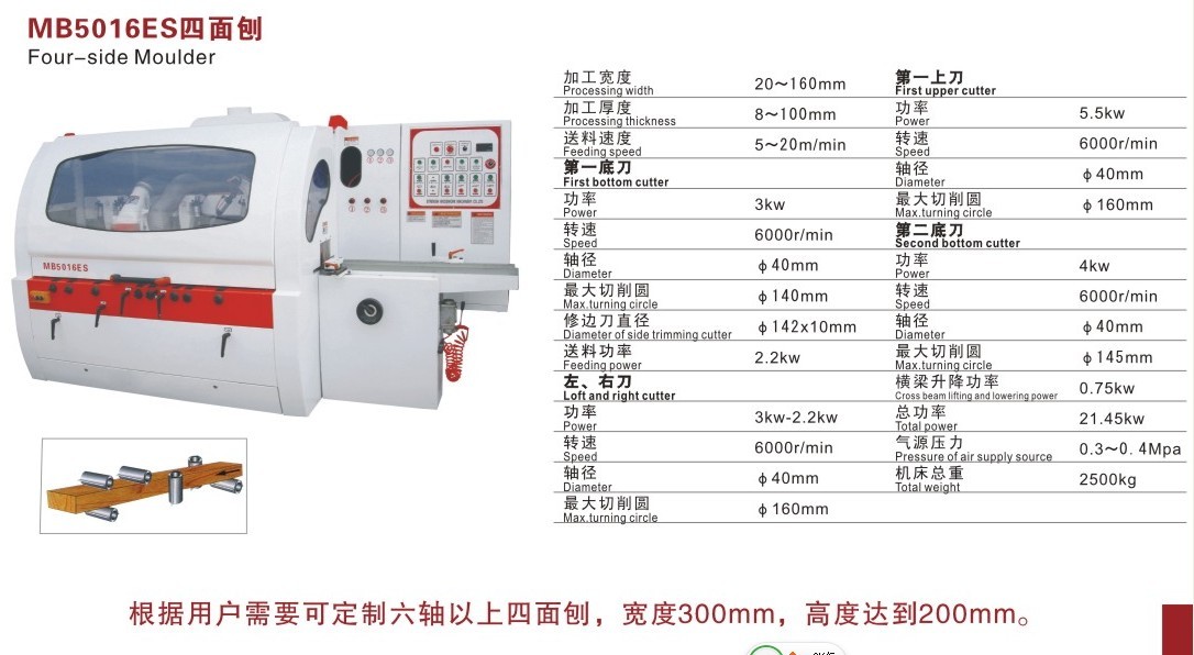 MB5016HS全封闭式四面刨