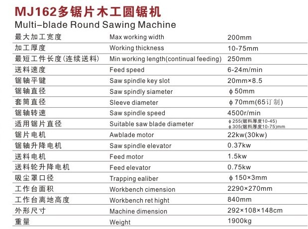 MJ162多片锯