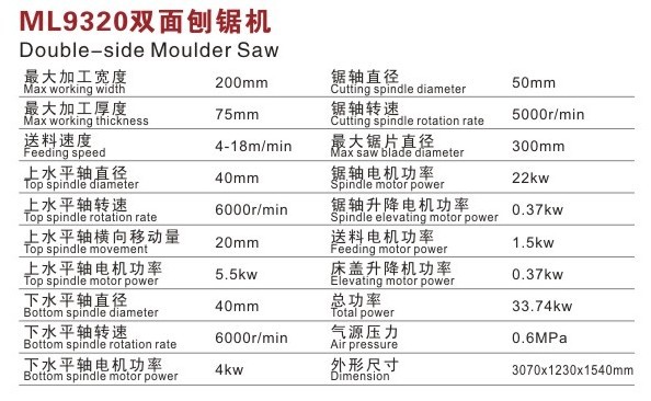 ML9320双面刨锯机